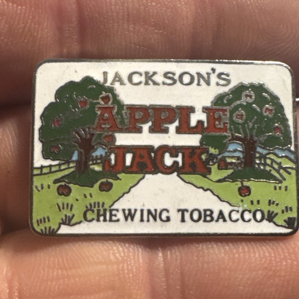 Old Vintage Apple Jack Chewing Tobacco Hat Coat Lapel PIN Charm - Picture 6 of 6